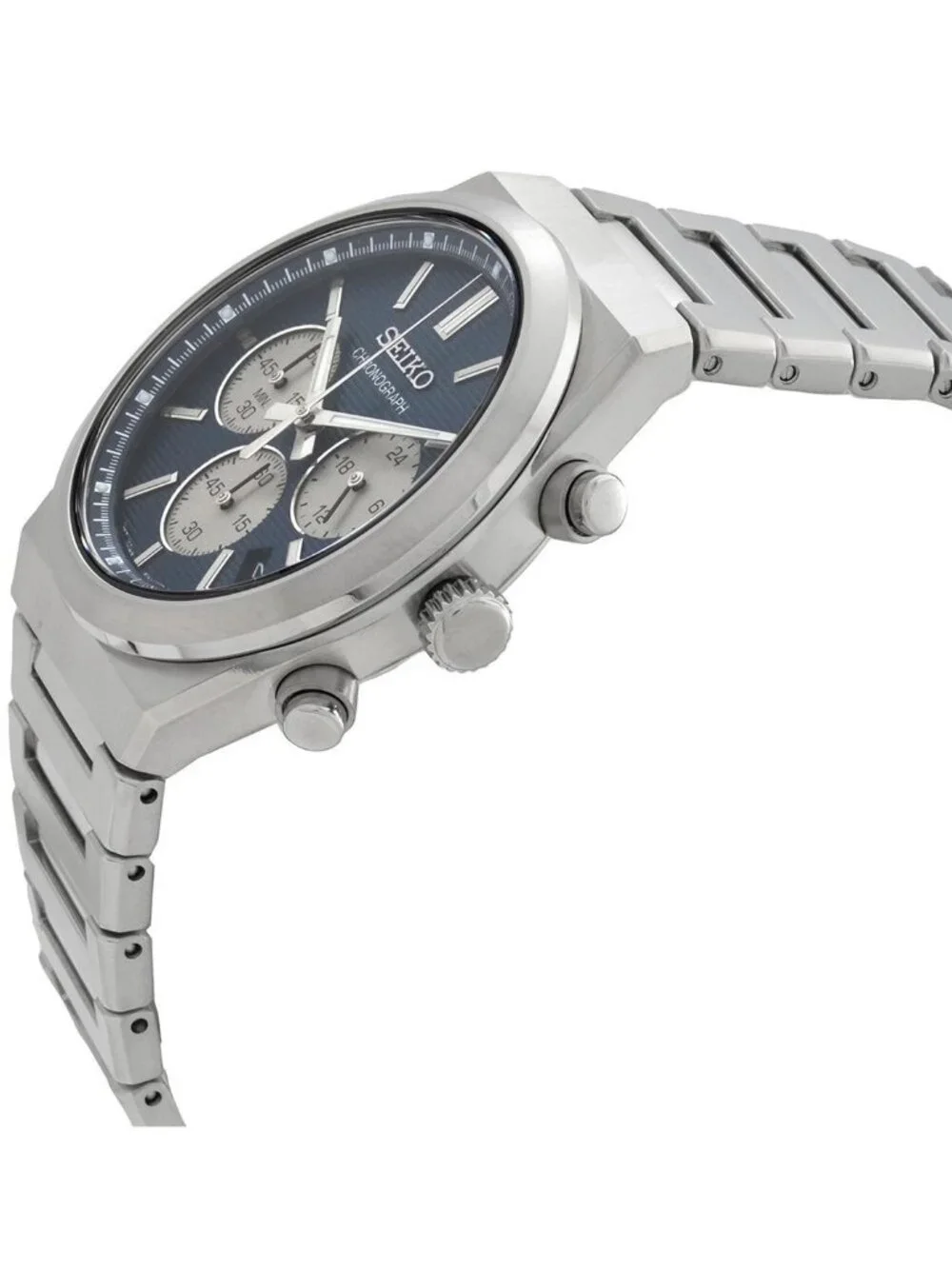 NWT Seiko Sport Chronograph Quartz Blue Dial Men's Watch